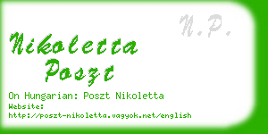 nikoletta poszt business card